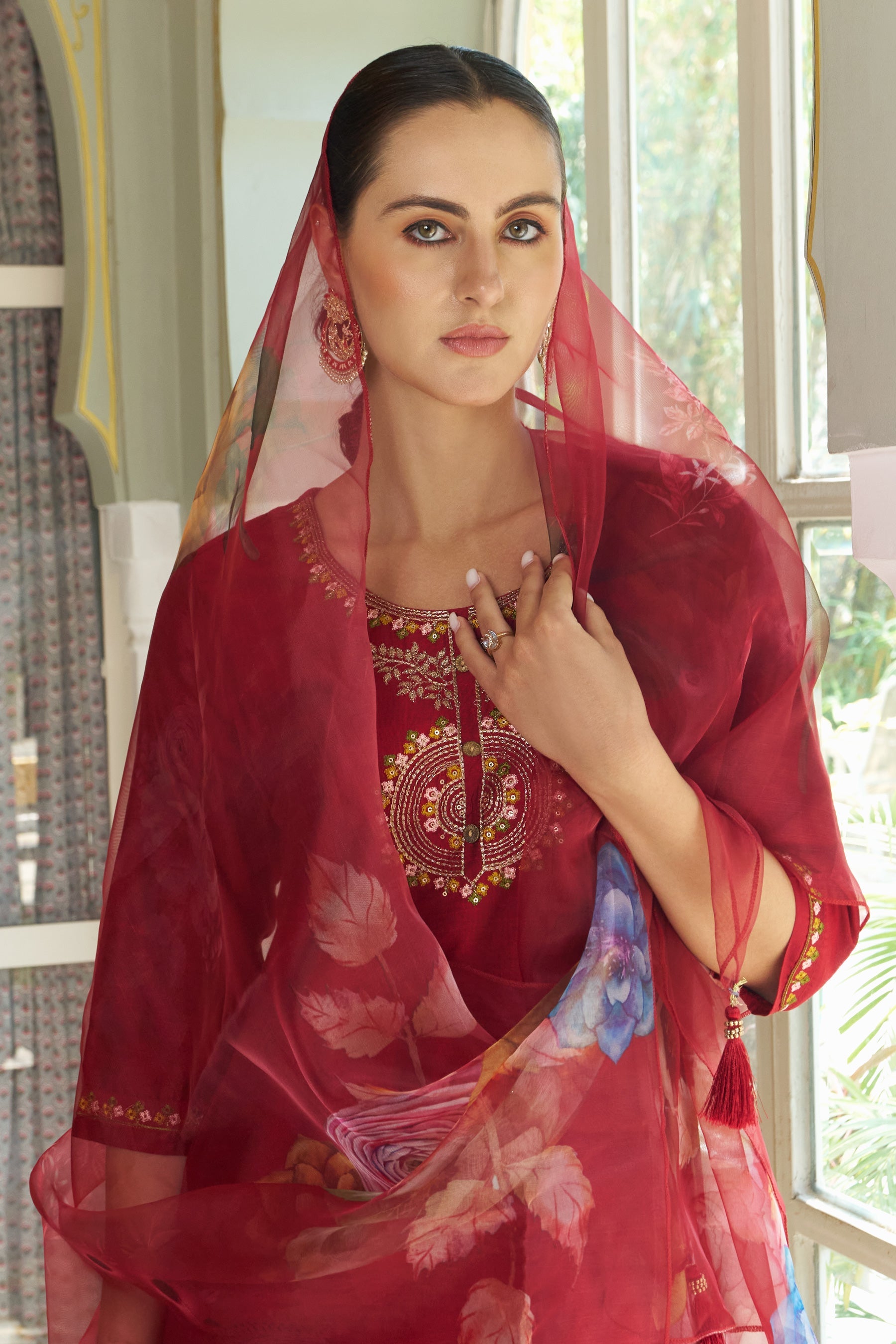 Niswan Women Kurta and Pant Sets Cotton Silk Fabric - FitVibe Fashion