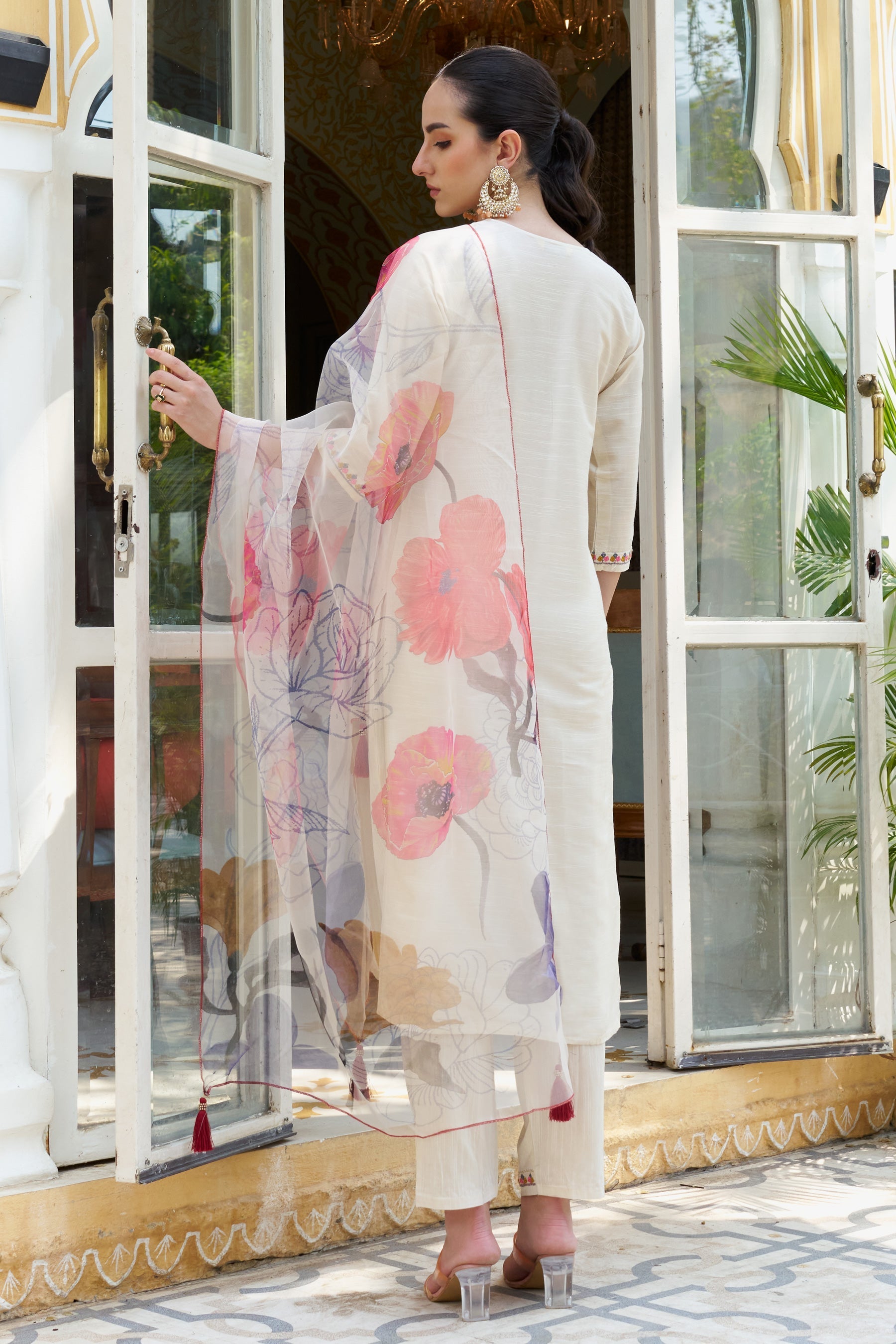 Pratha Women Kurta and Pant Sets Cotton Silk Fabric - FitVibe Fashion