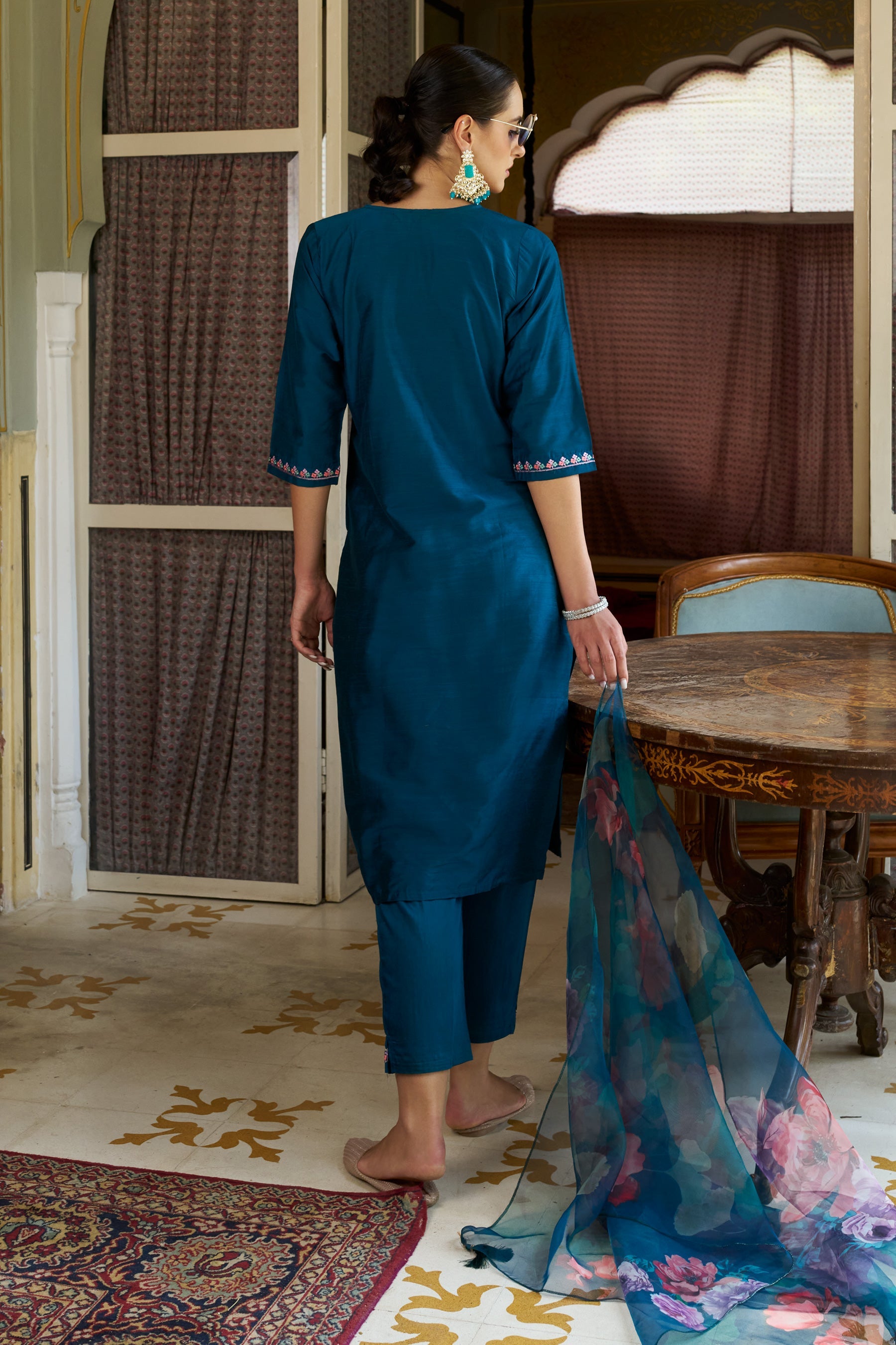 Bhoomi Women Kurta and Pant Sets Cotton Silk Fabric - FitVibe Fashion