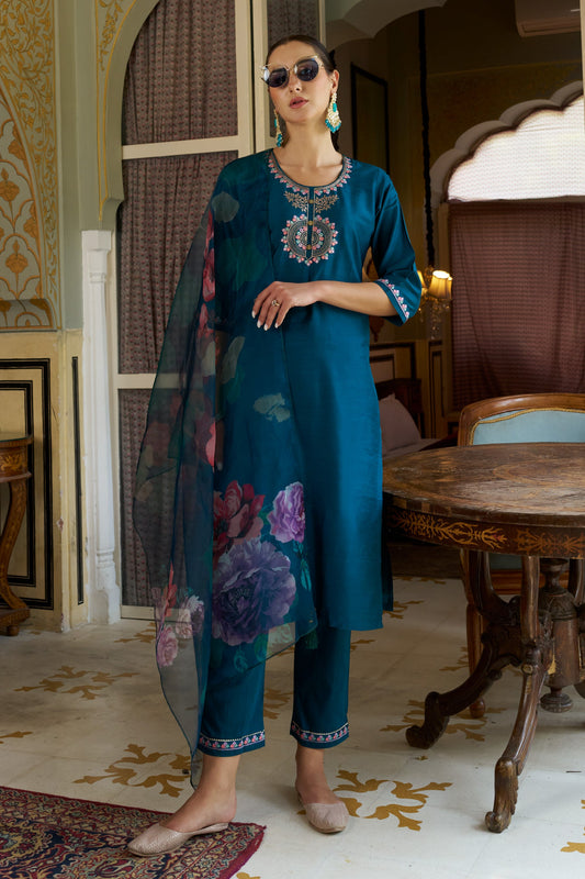 Bhoomi Women Kurta and Pant Sets Cotton Silk Fabric - FitVibe Fashion