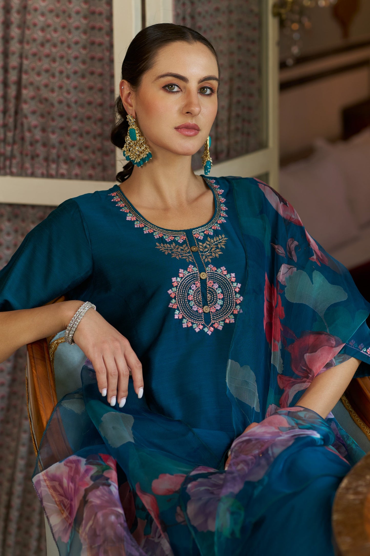 Bhoomi Women Kurta and Pant Sets Cotton Silk Fabric - FitVibe Fashion