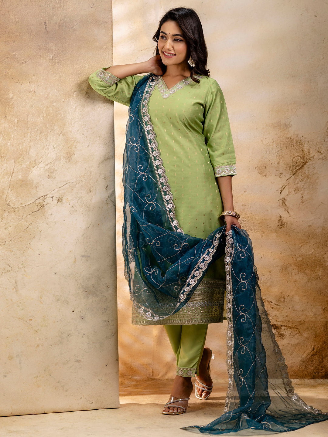 Chitralekha Chanderi Silk Blend Kurta Set - FitVibe Fashion