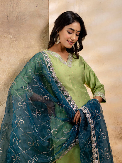 Chitralekha Chanderi Silk Blend Kurta Set - FitVibe Fashion