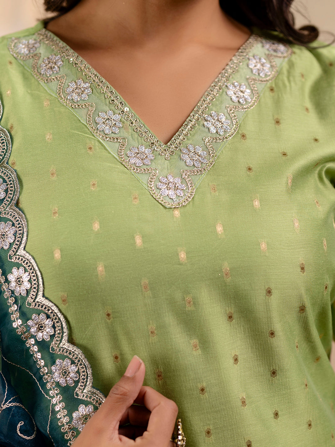 Chitralekha Chanderi Silk Blend Kurta Set - FitVibe Fashion