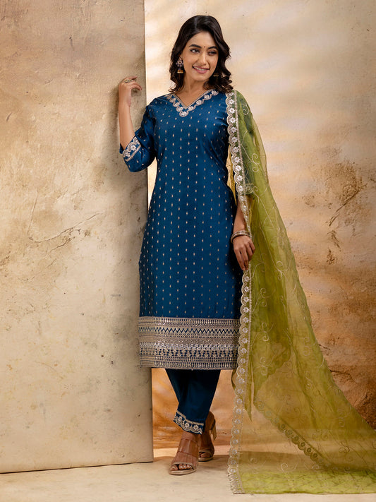 Chitta Chanderi Silk Blend Kurta Set - FitVibe Fashion