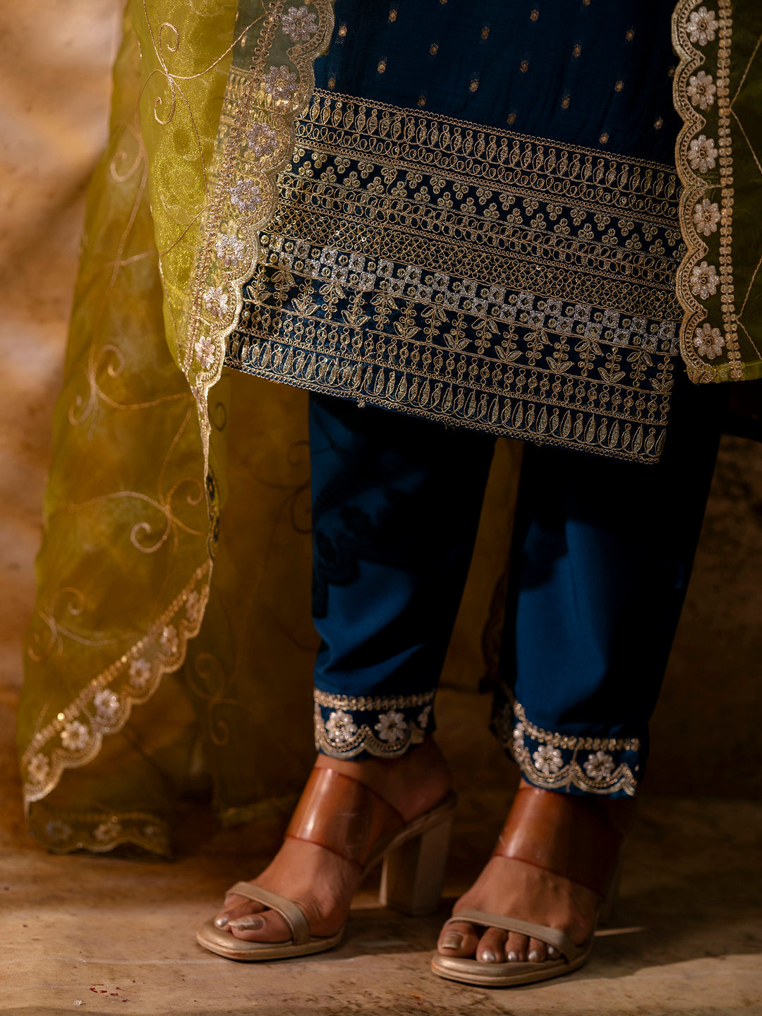 Chitta Chanderi Silk Blend Kurta Set - FitVibe Fashion