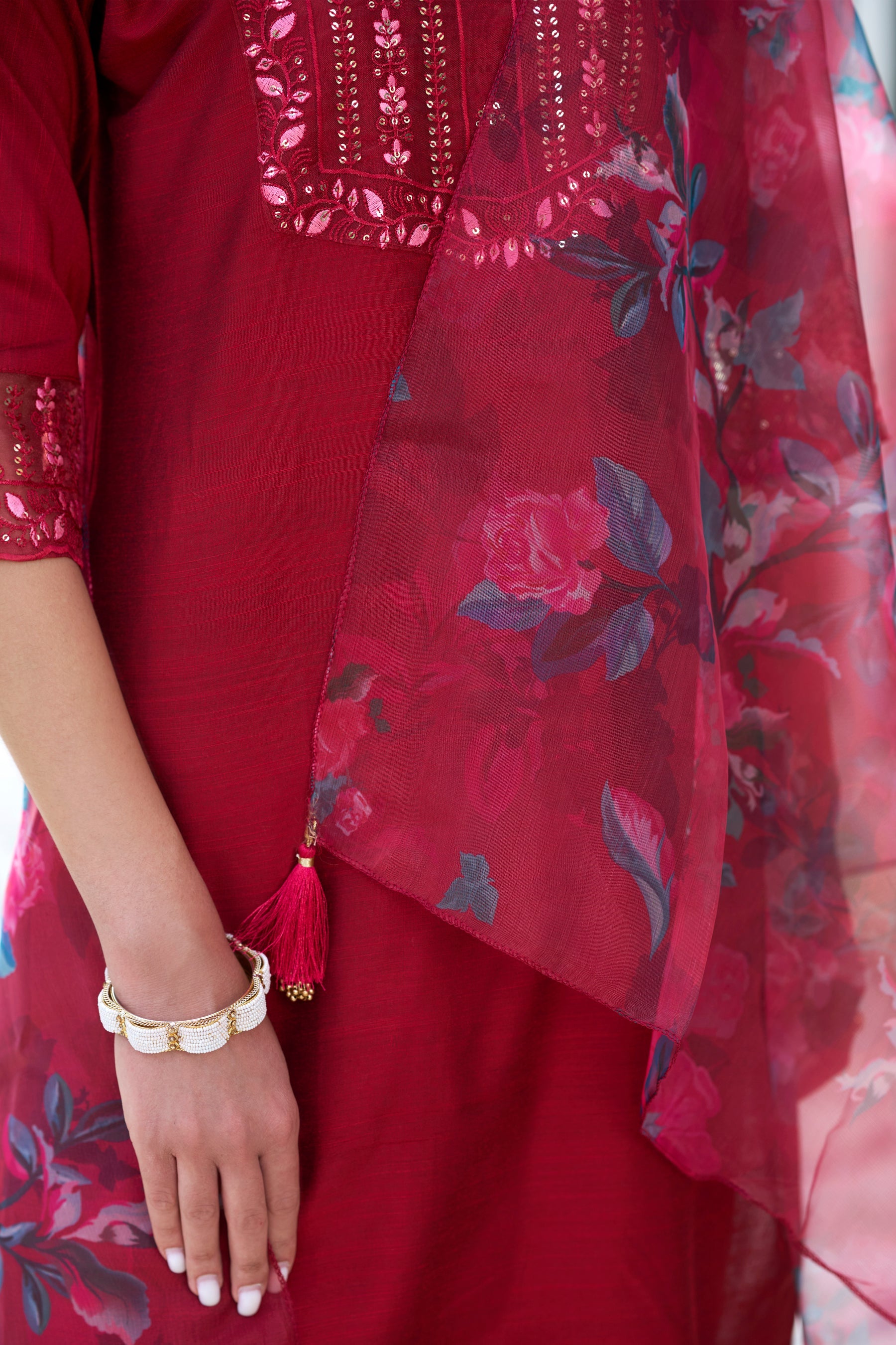 Rajbhoomi Women Kurta and Pant Sets Cotton Silk Fabric - FitVibe Fashion