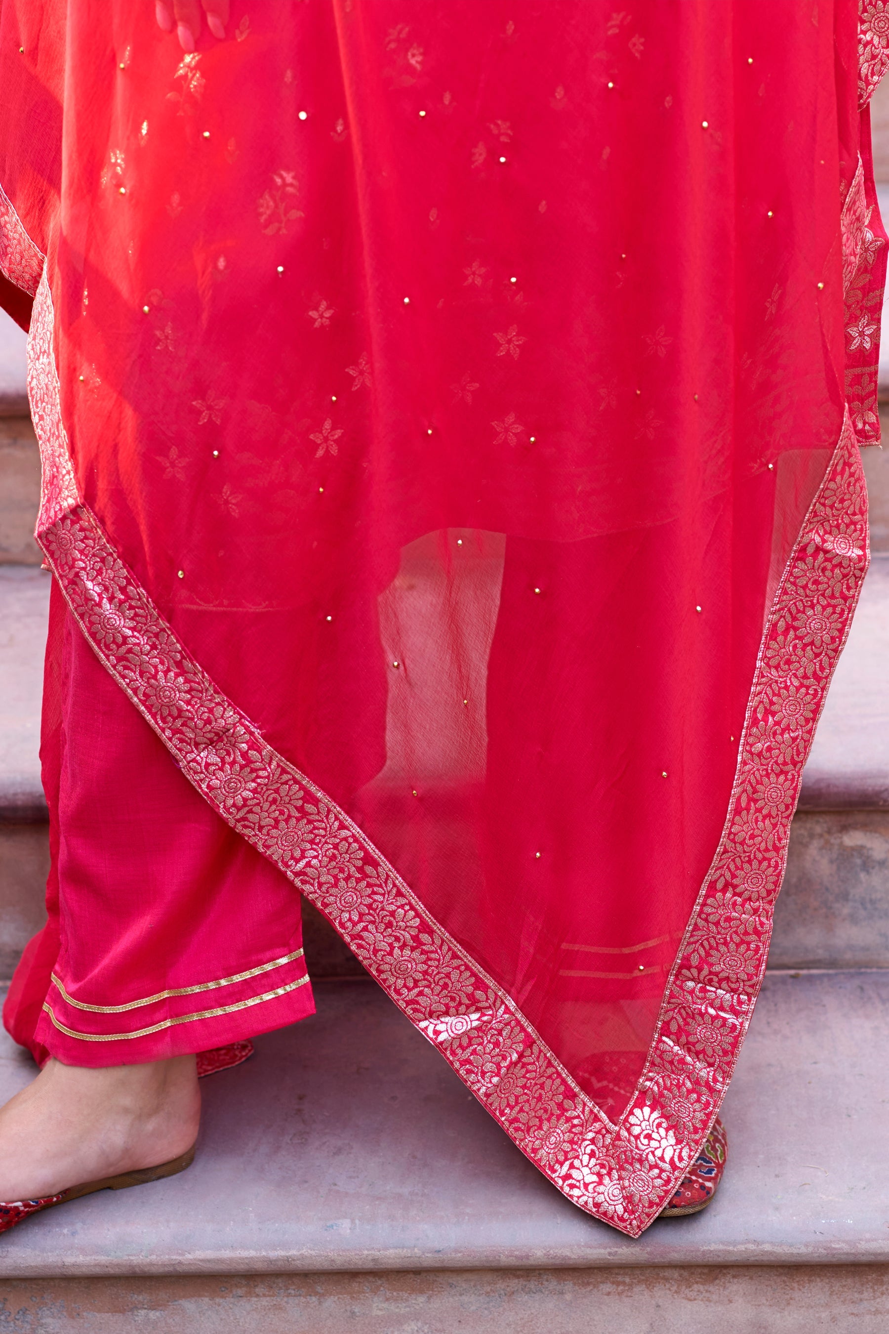 Kalpana Women Kurta and Pant Sets Dupatta Viscose Rayon Silk Blend with Handwork - FitVibe Fashion