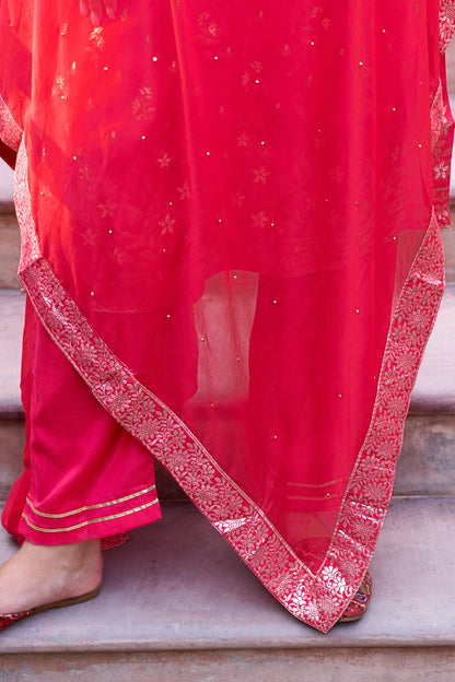 Kalpana Women Kurta and Pant Sets Dupatta Viscose Rayon Silk Blend with Handwork - FitVibe Fashion