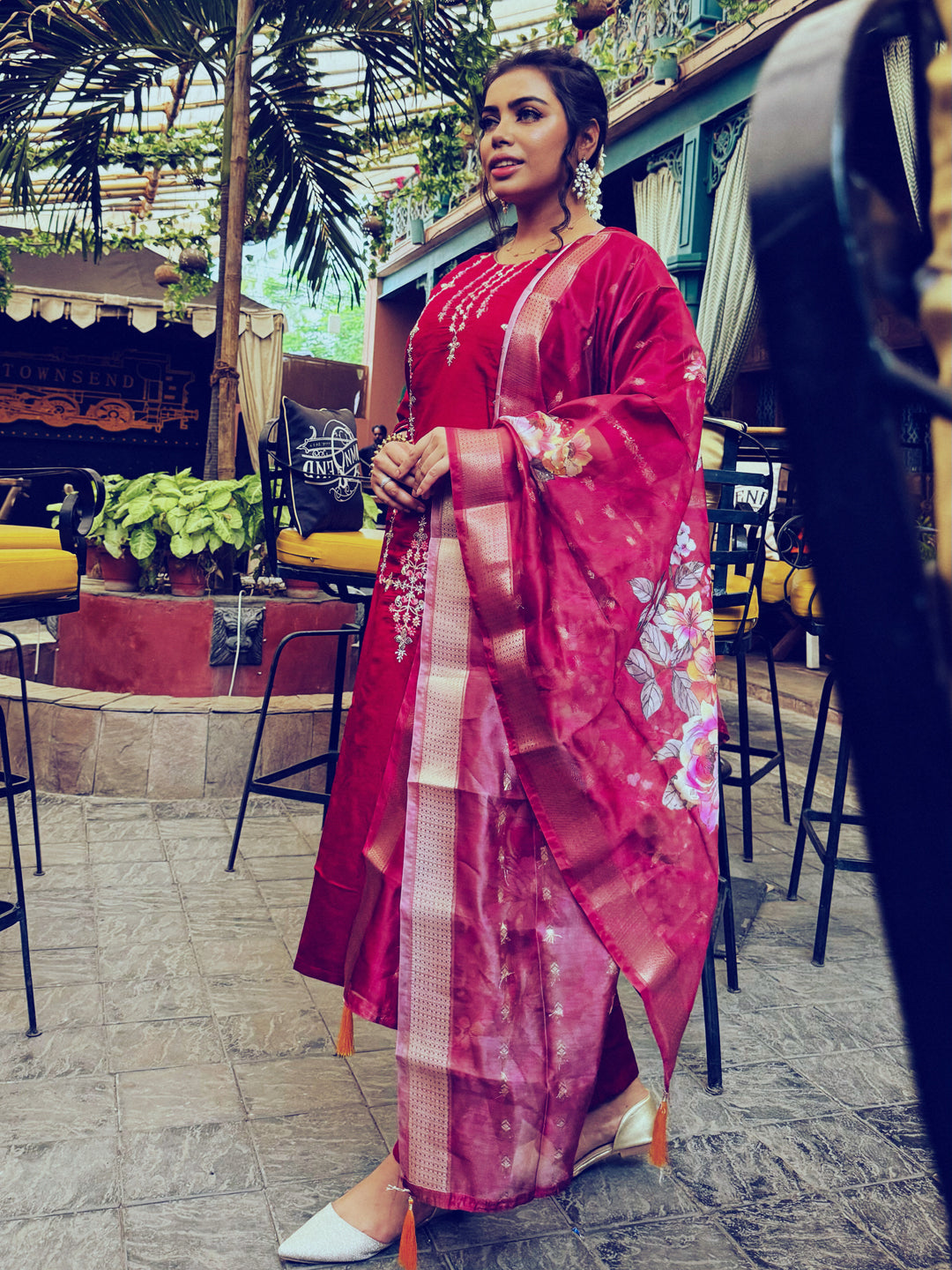 Purnima Women Kurta and Pant Sets  Viscos Roman Silk Fabric - FitVibe Fashion