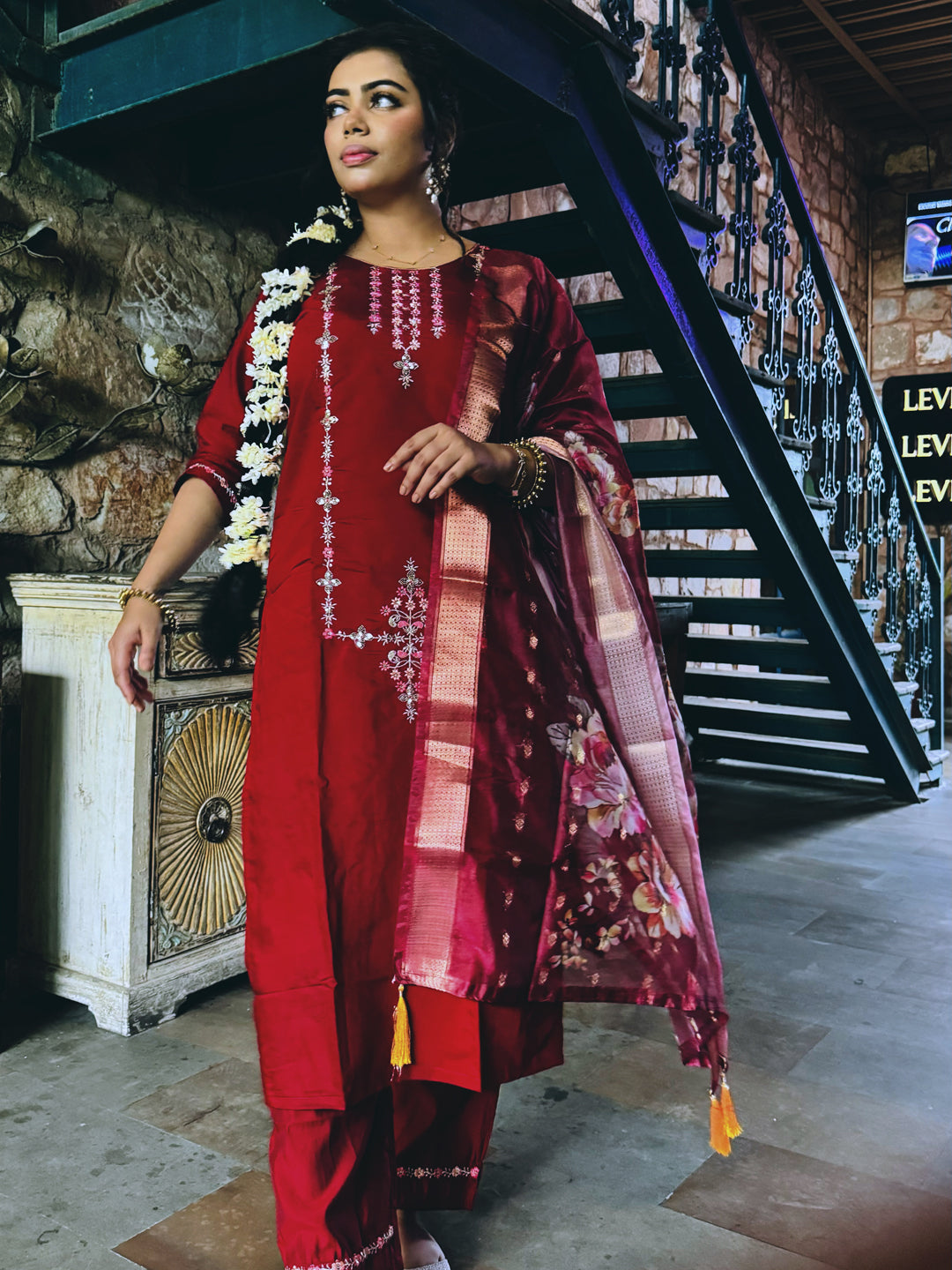 Purnima Women Kurta and Pant Sets  Viscos Roman Silk Fabric - FitVibe Fashion