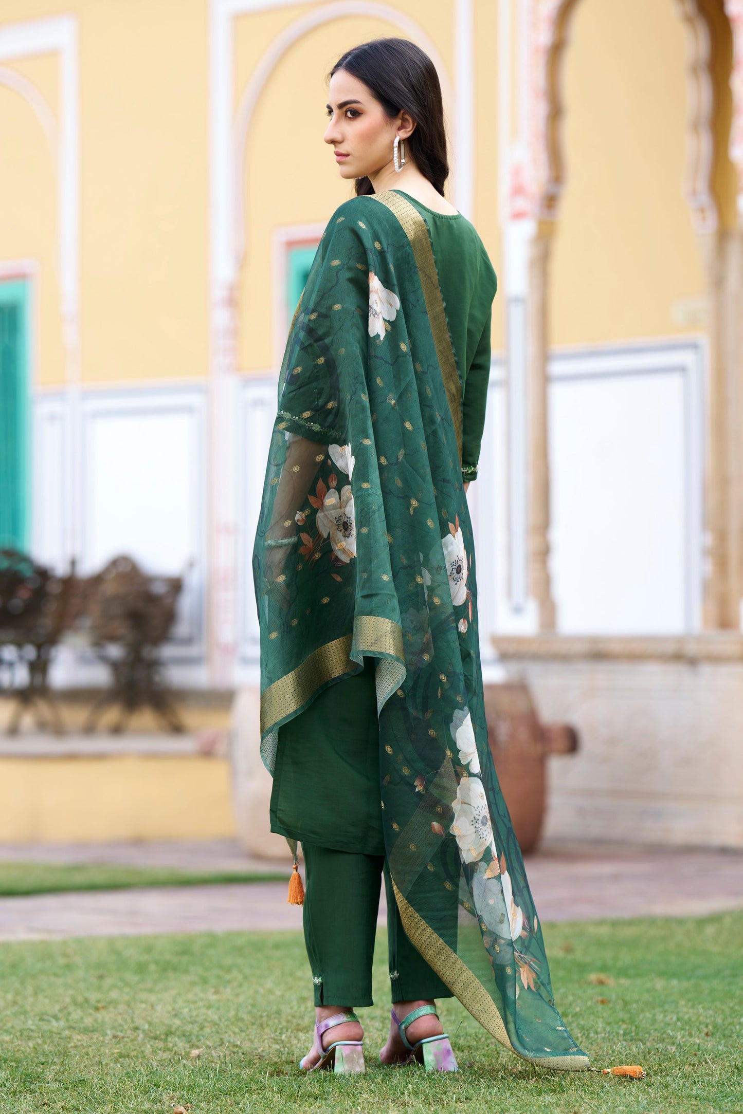 Sitara Women Kurta and Pant Sets  Viscos Roman Silk Fabric - FitVibe Fashion