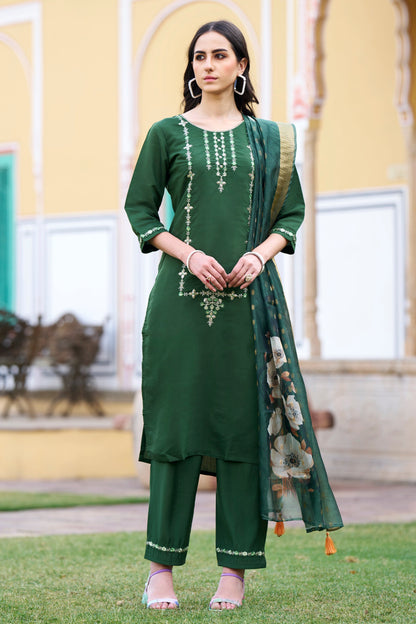 Sitara Women Kurta and Pant Sets  Viscos Roman Silk Fabric - FitVibe Fashion