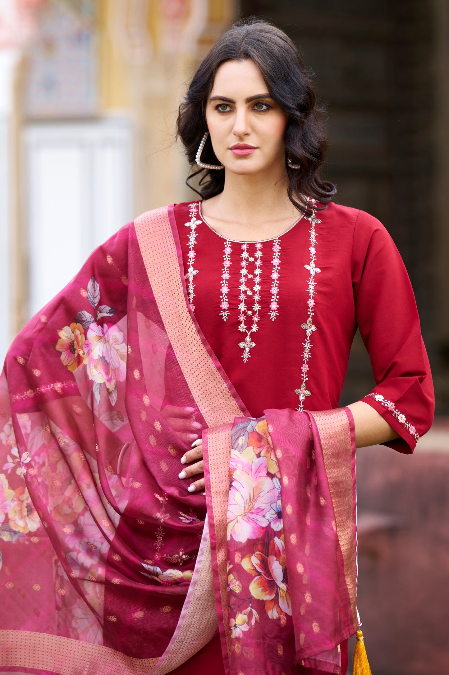 Kesarika Women Kurta and Pant Sets  Viscos Roman Silk Fabric - FitVibe Fashion