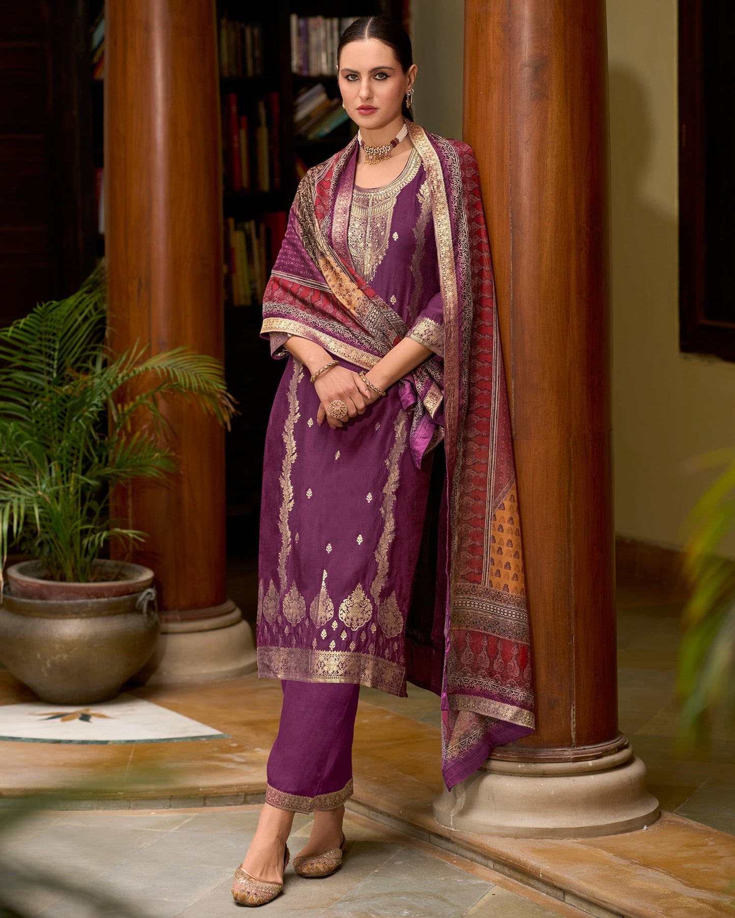 Rajtilak Viscose Self Jacquard Women Kurta and Trouser Duppata Set - FitVibe Fashion