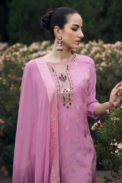 Prakriti Women Kurta and Pant Sets Dupatta Viscose Rayon Silk Blend with Handwork - FitVibe Fashion