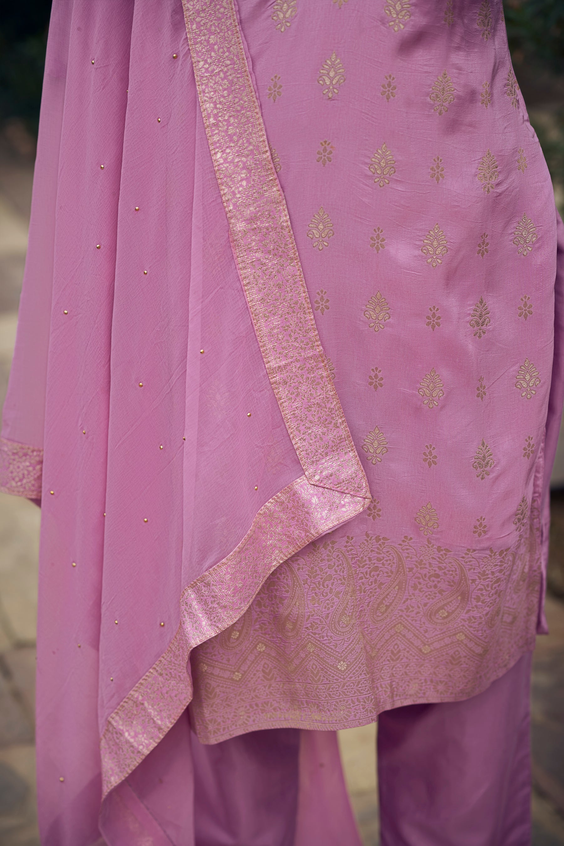 Prakriti Women Kurta and Pant Sets Dupatta Viscose Rayon Silk Blend with Handwork - FitVibe Fashion