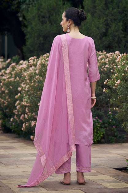 Prakriti Women Kurta and Pant Sets Dupatta Viscose Rayon Silk Blend with Handwork - FitVibe Fashion