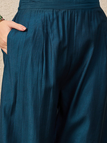 Chandni Blue Women Viscose Rayon suit Set - FitVibe Fashion