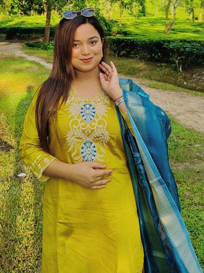 Shanti Women Kurta and Pant Viscose Rayon Fabric - FitVibe Fashion