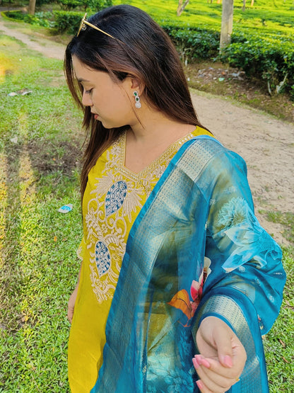 Shanti Women Kurta and Pant Viscose Rayon Fabric - FitVibe Fashion