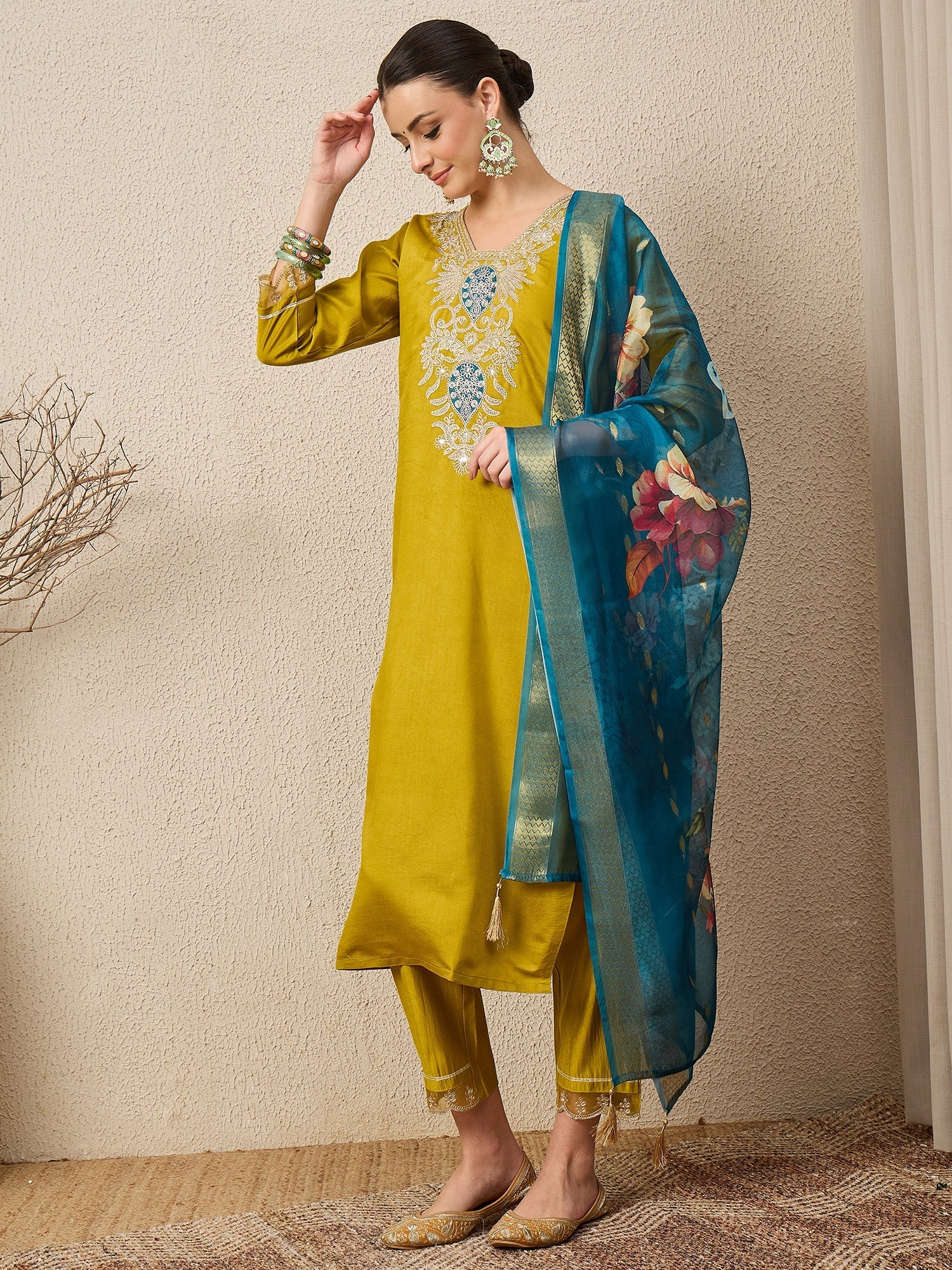 Gunjan Lemon Women Viscose Rayon suit Set - FitVibe Fashion