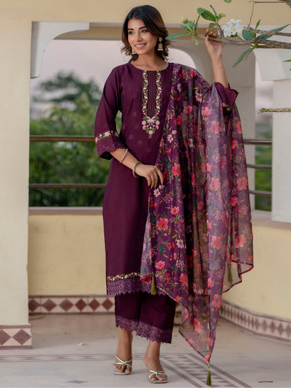 Siddhi Women Kurta and Pant Sets Viscose Roman Silk Fabric - FitVibe Fashion