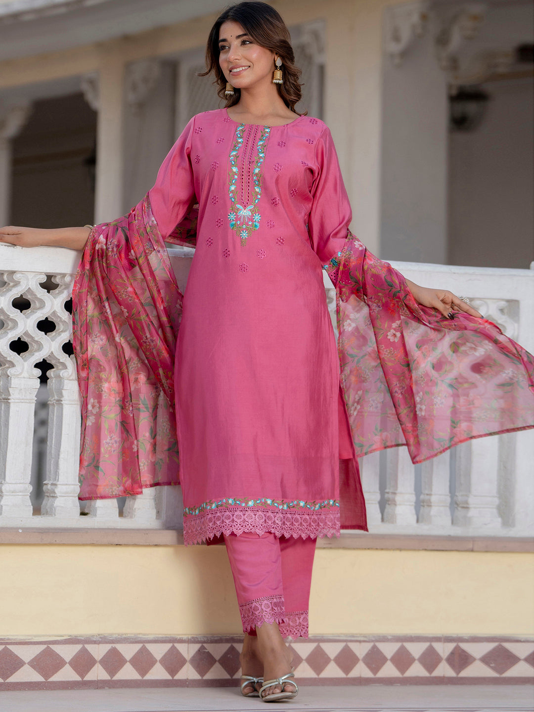 Samira Women Kurta and Pant Sets Viscose Roman Silk Fabric - FitVibe Fashion