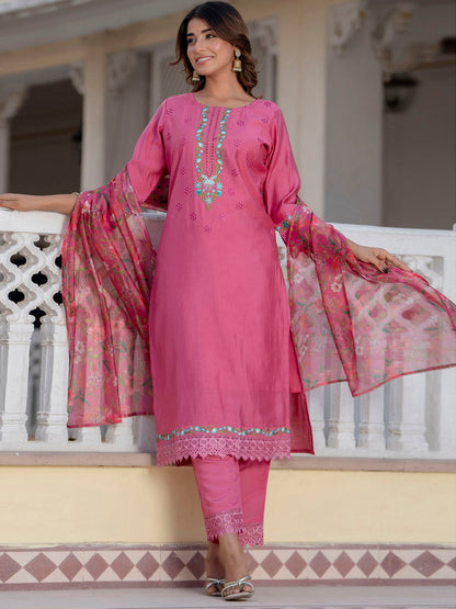 Samira Women Kurta and Pant Sets Viscose Roman Silk Fabric - FitVibe Fashion