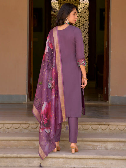 Lakshmi Viscose Roman Silk Calf Length Kurta Set Dupatta - FitVibe Fashion