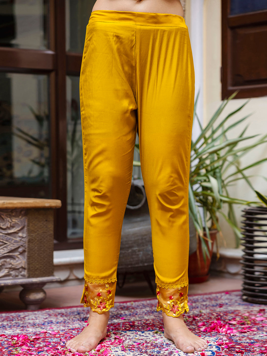 Nisha Viscose Roman Silk Calf Length Kurta Set Dupatta - FitVibe Fashion