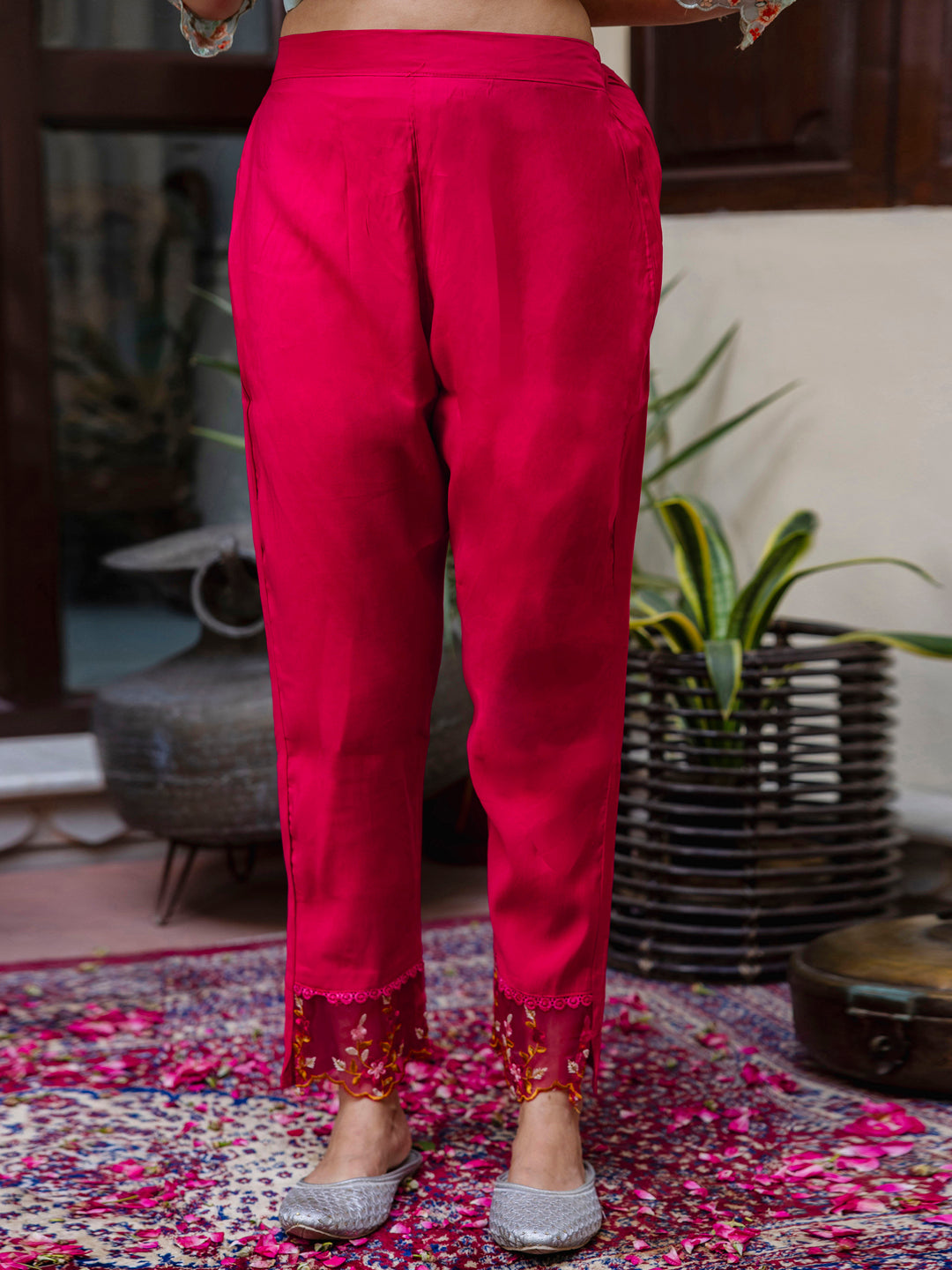 Nisha Viscose Roman Silk Calf Length Kurta Set Dupatta - FitVibe Fashion