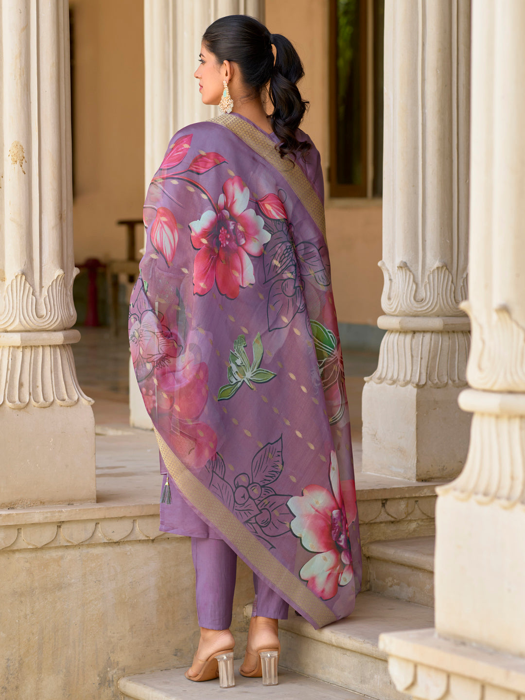 Saleena Viscose Silk Embroidery Straight Kurta Pant with Dupatta Suits - FitVibe Fashion