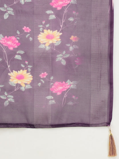 Trishna Women’s Viscose Roman Silk Embroidery Straight Kurta Pant with Dupatta Set - FitVibe Fashion