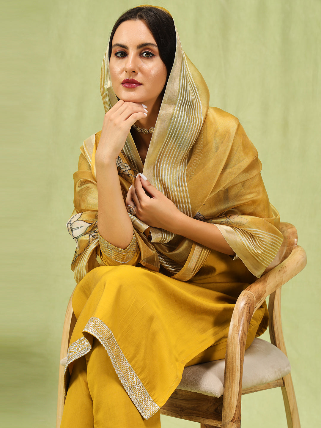 Bharthi Women’s Viscose Roman Silk Embroidery Straight Kurta Pant with Dupatta Set - FitVibe Fashion