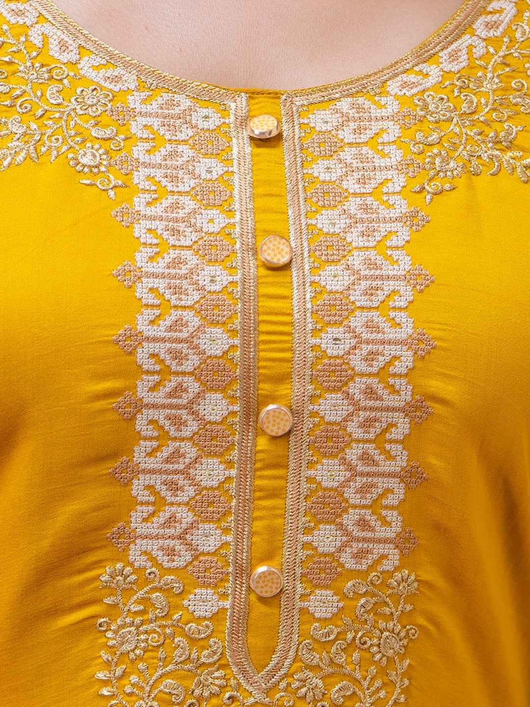 Akshara Women’s Viscose Roman Silk Embroidery Straight Kurta Pant with Dupatta Set