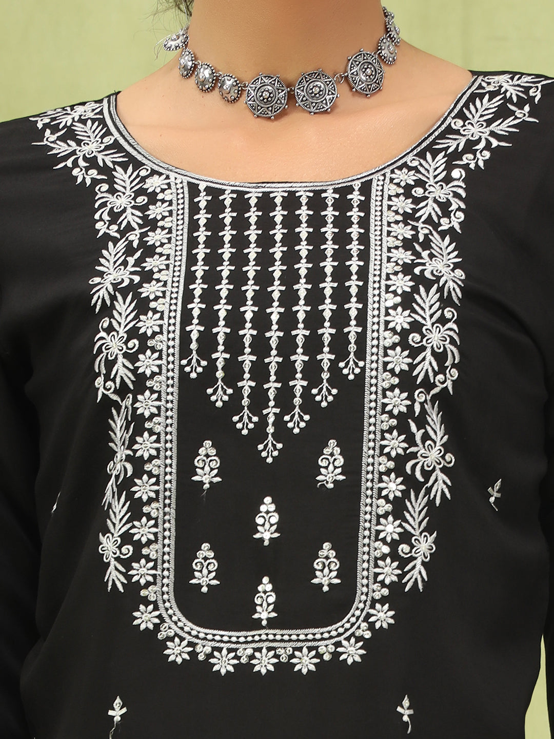 Drashti Women’s Viscose Roman Silk Embroidery Straight Kurta Pant with Dupatta Set - FitVibe Fashion