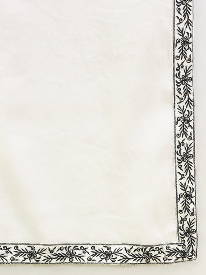 Sankranti Women’s Viscose Roman Silk Embroidery Straight Kurta Pant with Dupatta Set - FitVibe Fashion