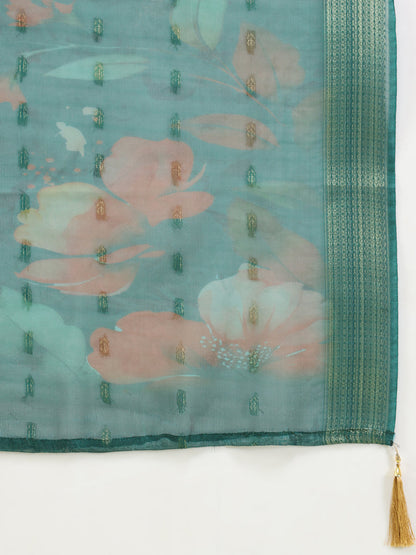 Hemani Women’s Viscose Roman Silk Embroidery Straight Kurta Pant with Dupatta Set - FitVibe Fashion