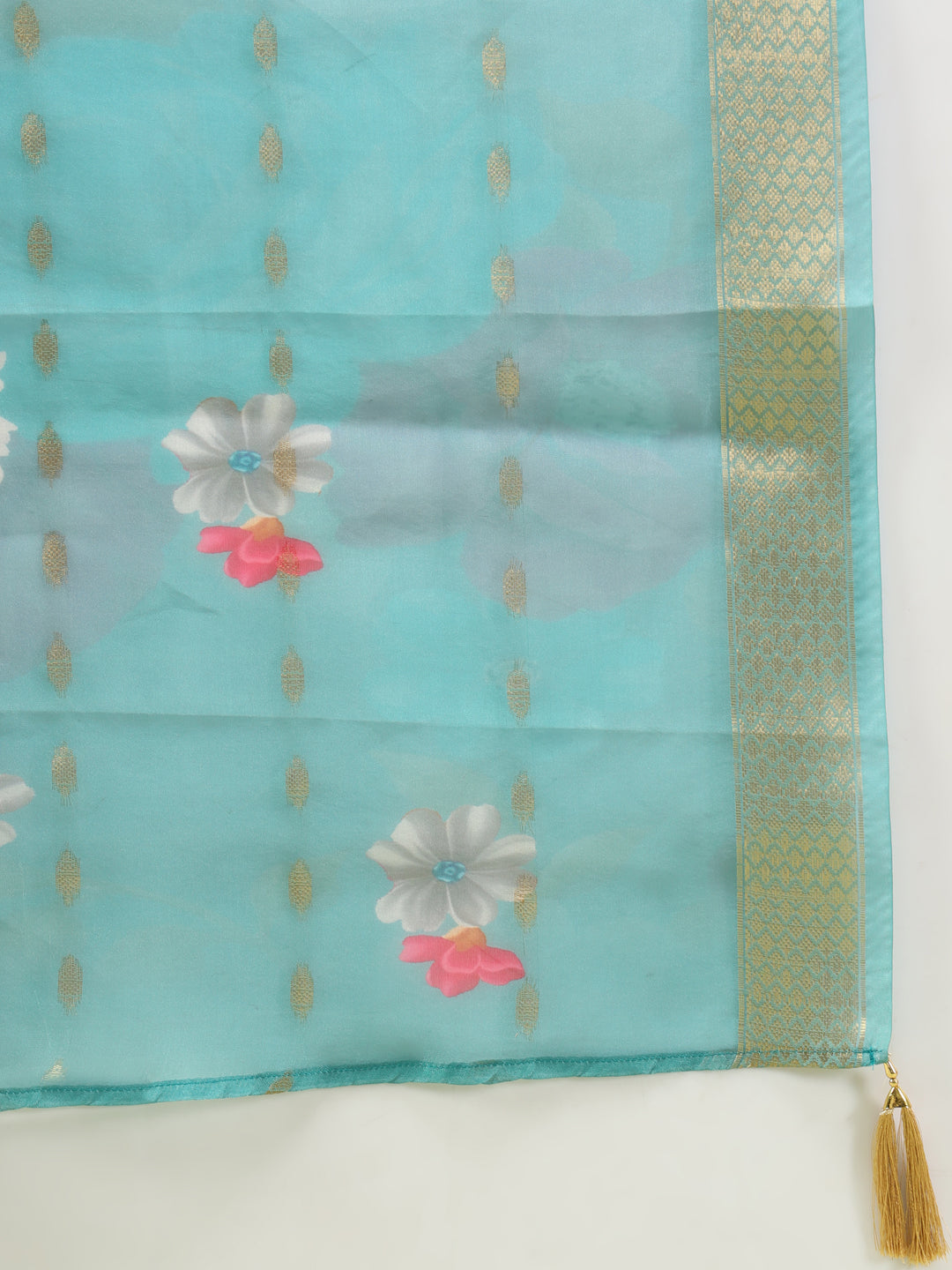 Shishira Viscose Roman Silk Embroidery Straight Kurta Pant with Organza Dupatta Set - FitVibe Fashion