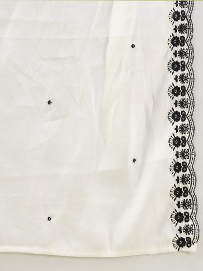 Aranya Women’s Viscose Roman Silk Embroidery Straight Kurta Pant with Dupatta Set - FitVibe Fashion