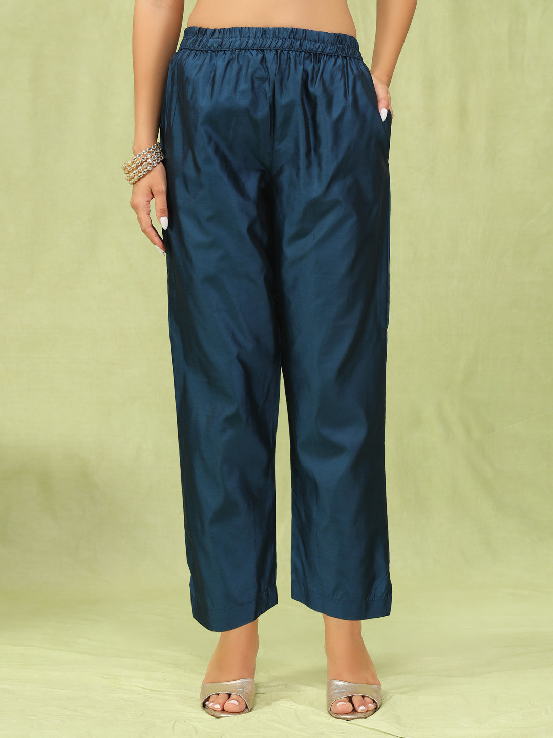 Komal Women Cotton Silk Blend Kurta and Pant Sets with Handwork and Dupatta - FitVibe Fashion