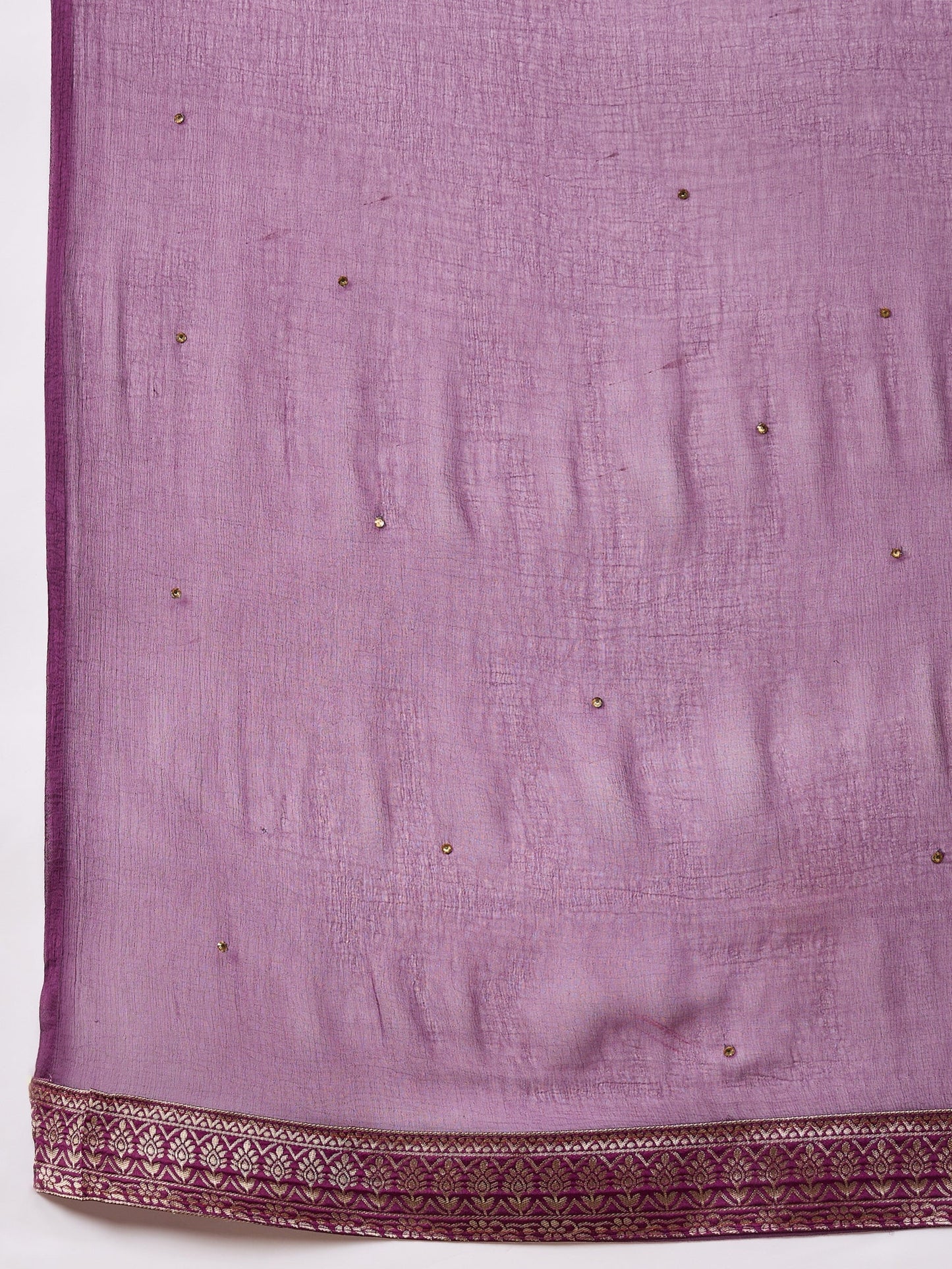 Heera Purple Women Cotton Silk Blend Straight Suit Set with Handwork - FitVibe Fashion