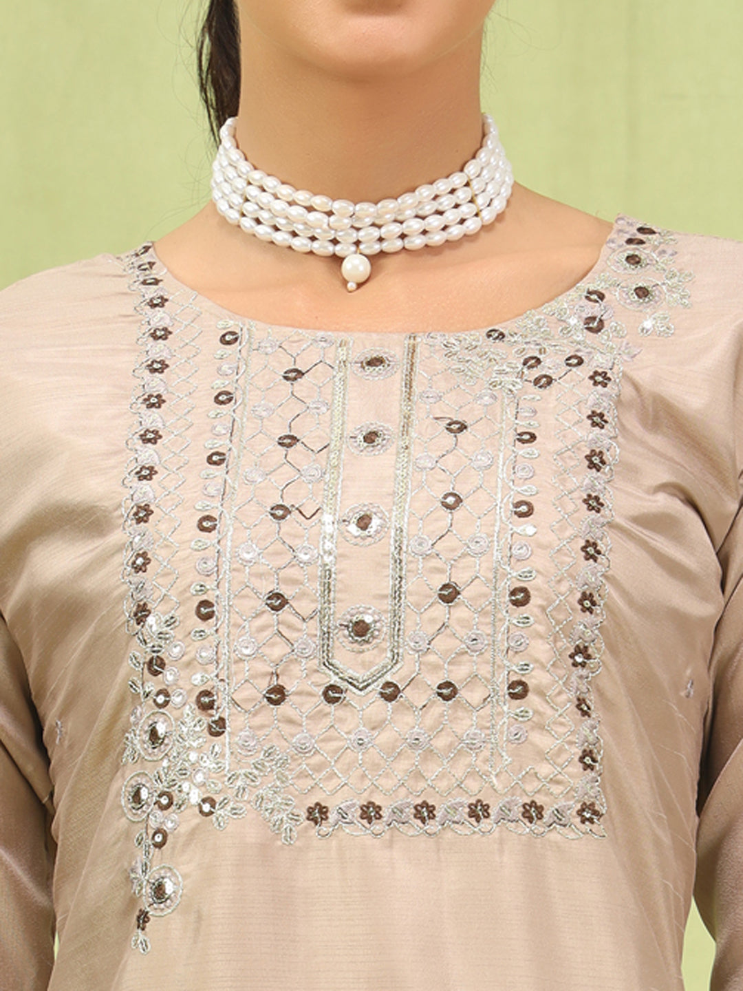 Bhagirathi Women Kurta and Trousers Pant Set Silk Blend - FitVibe Fashion