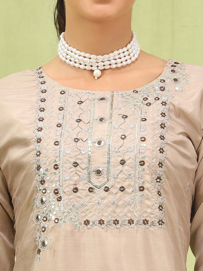 Bhagirathi Women Kurta and Trousers Pant Set Silk Blend - FitVibe Fashion