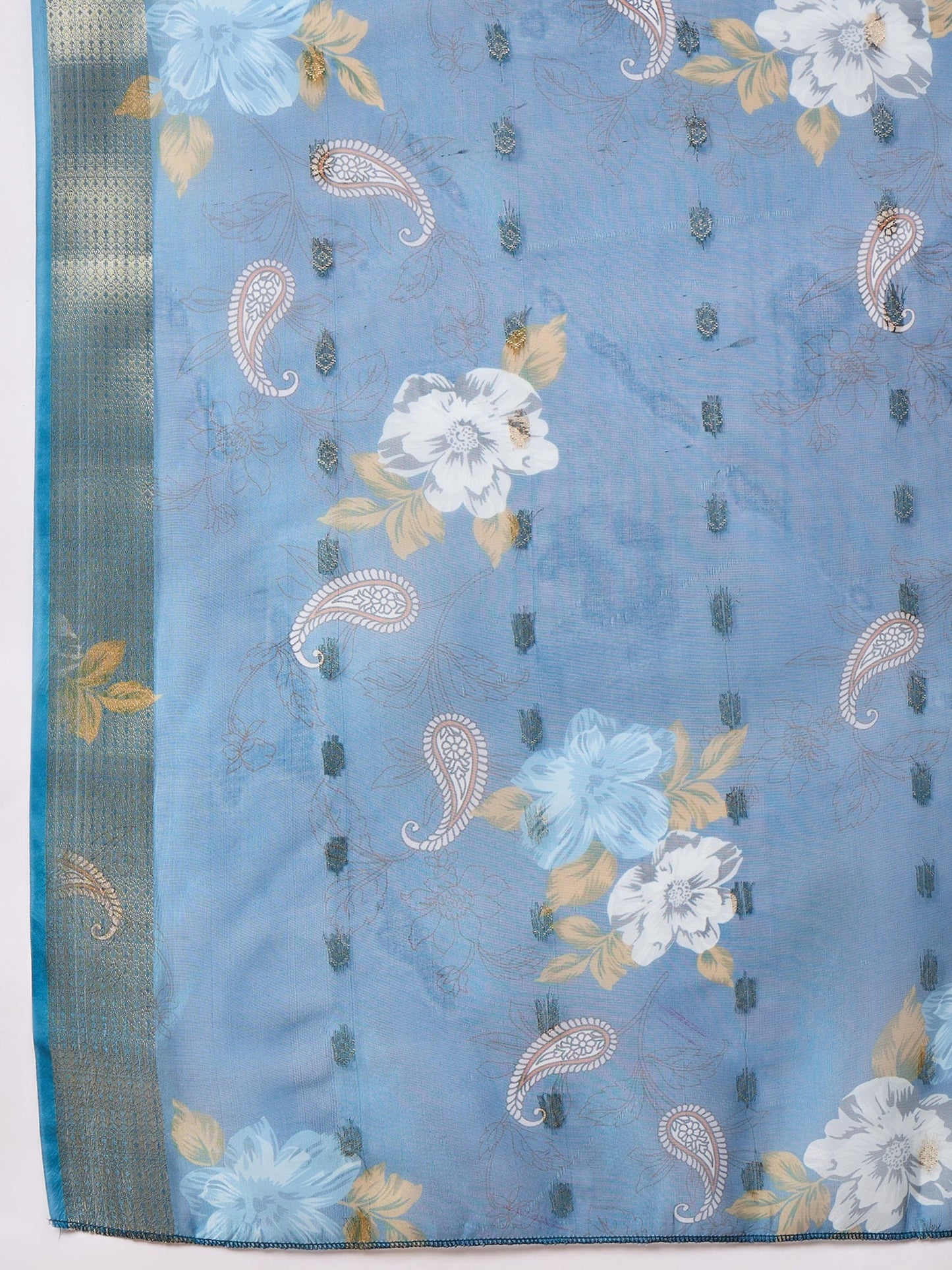 Kankotri Blue Women Silk Blend Kurta and Trousers Pant Set - FitVibe Fashion