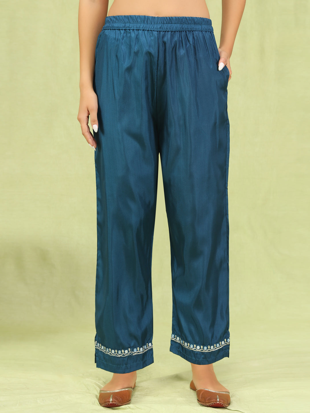 Bhairavi Women Kurta and Trousers Pant Set Silk Blend - FitVibe Fashion