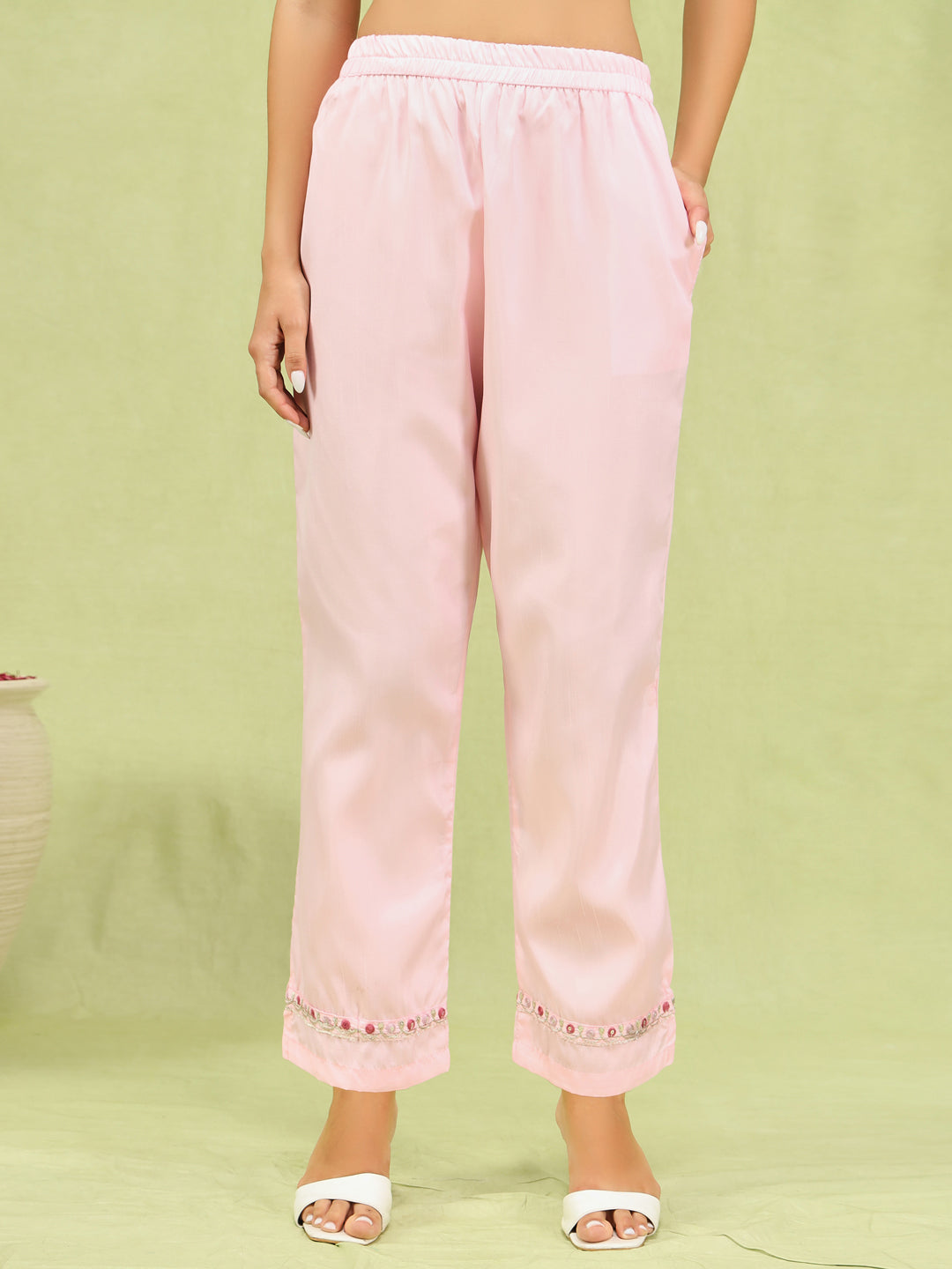 Bhanita  Women Kurta and Trousers Pant Set Silk Blend - FitVibe Fashion