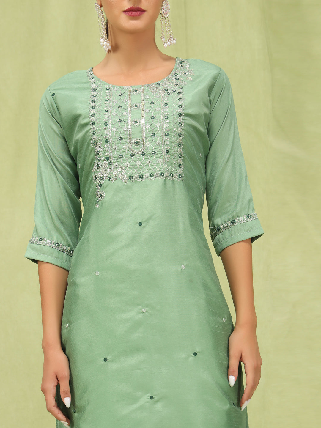 Bhavana Women Kurta and Trousers Pant Set Silk Blend - FitVibe Fashion