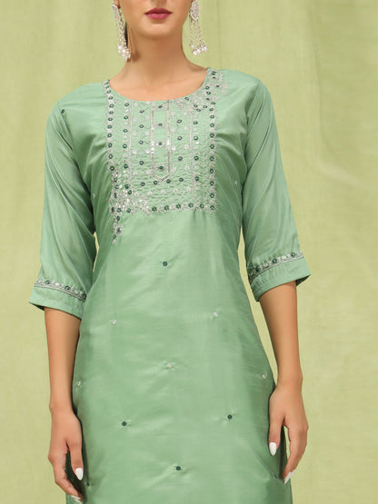 Bhavana Women Kurta and Trousers Pant Set Silk Blend - FitVibe Fashion